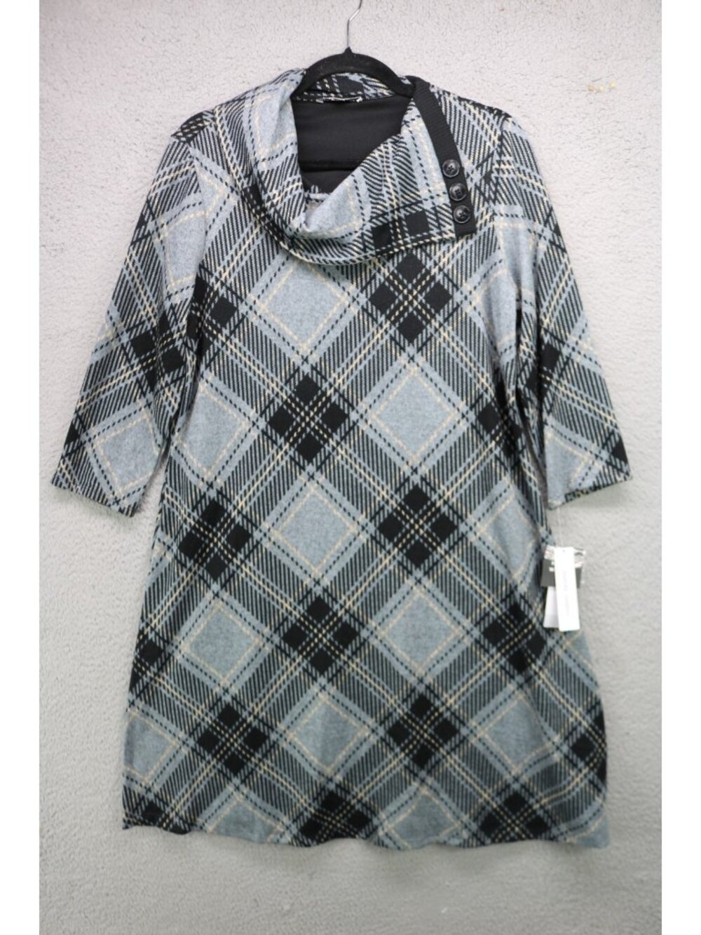 Sandra Darren Cowl Neck 3/4 Sleeve Sweater Dress-Large-NWT-Preppy-Soft